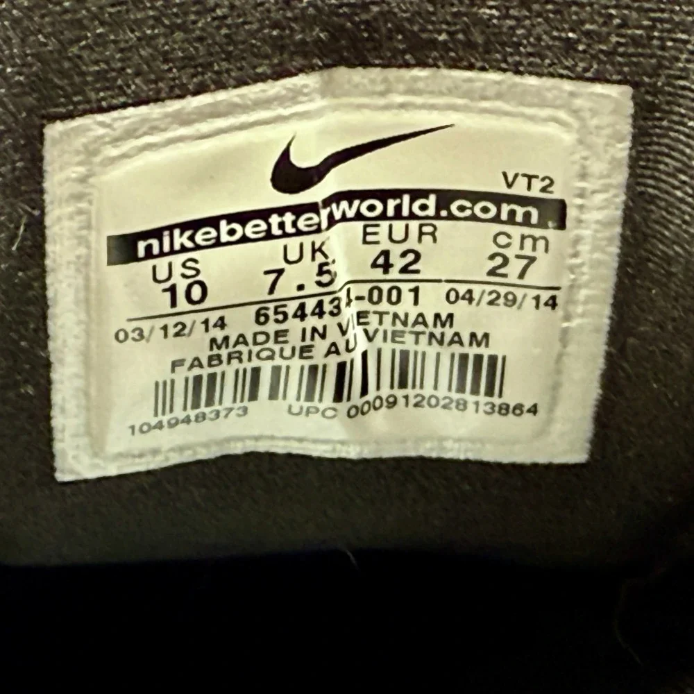 Nike LunarGlide 6 Running Shoes Black‎ White 654434-001 Size Women's 10